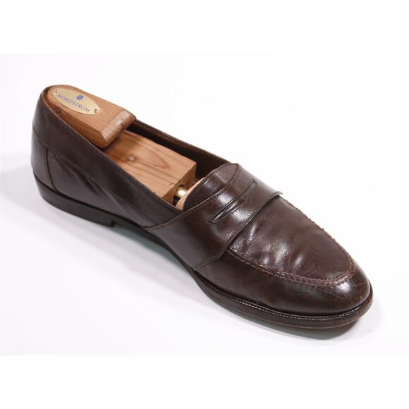 Salvatore Ferragamo Mens Vintage Brown Leather Penny Loafers Men's US 10.5 D - Picture 7 of 11